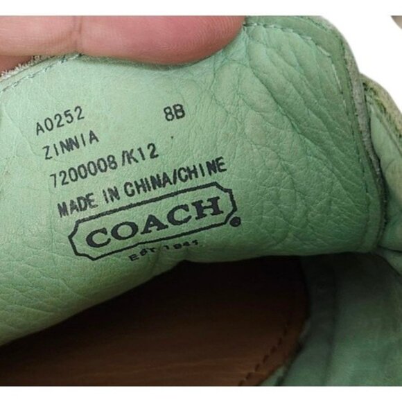 COACH Zinnia Mint Leather Oxford Shoes Tassel Detail Classic Chic Size 8 B - Picture 9 of 11